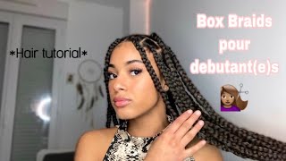 Box braids tutorial facile pour cheveux courts ou longs [upl. by Paderna]