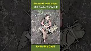 Soldier Casually Throws Away Drone Dropped Grenade [upl. by Betteann768]