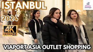 ISTANBUL SHOPPING CENTER WALKING TOUR  VIAPORT ASIA OUTLET SHOPPING  JANUARY 2024  UHD 4K 60FPS [upl. by Wildon696]