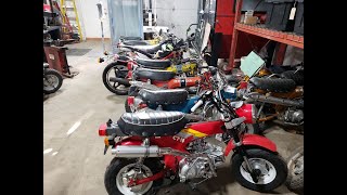 Trail Buddy Inc Overflowing with CT70 and Z50 classic Honda Mini Bikes [upl. by Saihttam80]