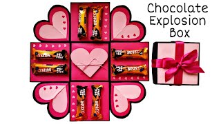 Chocolate Explosion Box Tutorial  Valentine Gift Box Idea  DIY Requested Video [upl. by Yboj]