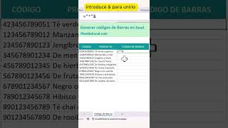 Cómo hacer un código de barras en Excel exceltips codigodebarras [upl. by Ajiam345]