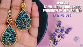 Cómo hacer aretes en alambrismo tutorial de aretes fáciles con bicono FACIL Y RAPIDO [upl. by Madelaine]