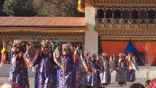 Mask dance during Tshechu at Barshong khaling Trashigang Bhutan [upl. by Rawdan]