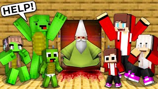 DONT OPEN The DOOR To Scary GREEN WIZARD GNOME vs JJ and Mikey FAMILY House in Minecraft Maizen [upl. by Froehlich811]