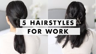 5 Hairstyles for Work in 90 Seconds  Luxy Hair [upl. by Ynned]