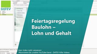 Feiertagsregelung Baulohn  Lohn und Gehalt [upl. by Eecyac]