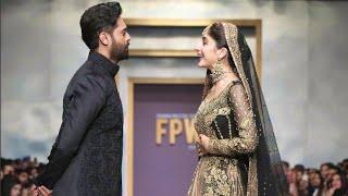 Fahad Mustafa and Mawra Hocane ramp walk at Fashion Pakistan week 2019  FPW 2019  FPWF 2019 [upl. by Nwahs978]