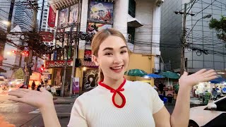 Thai Street Food LIVE   Street Cafe with PloySai Coffee Lady in Bangkok Thailand  Ploy Sai Family [upl. by Nohsreg]