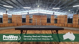 ProWay Shearing Shed and Sheepyards  Salt Creek Merino Stud  Woorndoo VIC Australia [upl. by Jobey]