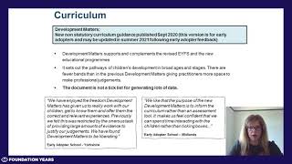 Foundation Years vodcast Understanding the revised EYFS  headteachers amp senior leadership [upl. by Nerha]