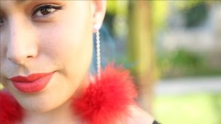 Feather Pom Pom Earrings ♥ DIY [upl. by Lhary268]