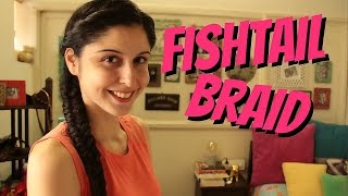 Fishtail Braid For CurlyFrizzy Hair [upl. by Naleek]