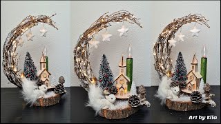 DIY Christmas Decorations ideas Decoratiuni de Craciun Aranjament de Craciun din crengi naturale [upl. by Bunnie]