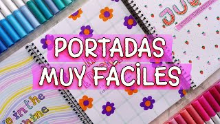 CÓMO HACER PORTADAS BONITAS FÁCILES Y RÁPIDAS con ROTULADORES 💖CARÁTULAS para CUADERNOS y LIBRETAS [upl. by Firahs]