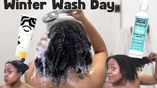 Fully Black Owned Winter Wash Day Routine In Shower Hair Routine Type 4 Natural Hair [upl. by Corvin]