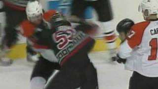 Casey Borer vs Scott Hartnell Dec 11 2008 [upl. by Walkling736]