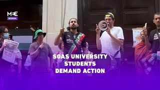 SOAS students in London continue 50day protest against Gaza war [upl. by Rahcir]