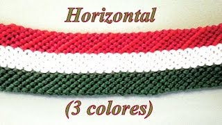 Pulsera de Hilo Horizontal Tres Colores [upl. by Joselyn903]