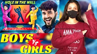 BOYS vs GIRLS  HOLE IN THE WALL CHALLENGE  BPREACTION [upl. by Leirea]