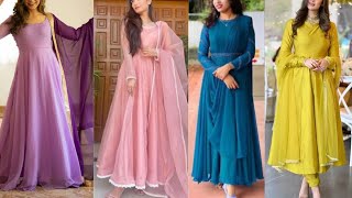 Bollywood Style Anarkali Suit Designs  Plain Anarkali Suit Designs  Anarkali Dress Designs [upl. by Marashio716]