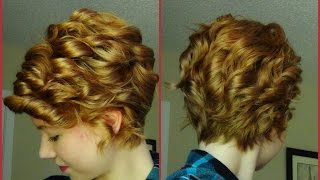 How To Curl A Pixie Haircut Straightener Technique ♥ [upl. by Mortimer826]