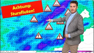 Unwetterwarnung Schwere Gewitter regional Gefahr von Sturzfluten Danach wieder deutlich wärmer [upl. by Scutt]