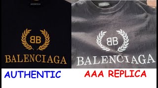 Balenciaga shirt original vs AAA replica How to spot good fake Balenciaga tee shirt [upl. by Atiruam]