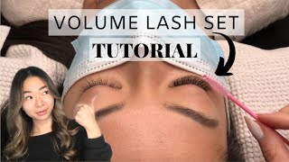 Eyelash Extension Tutorial Volume Lashes [upl. by Gnim]