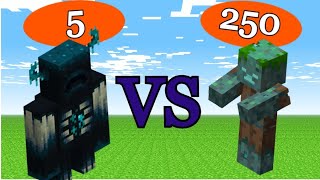 Warden 5 vs Drowned 250 Who will win  V132  Minecraft Mobs War w [upl. by Alimat]