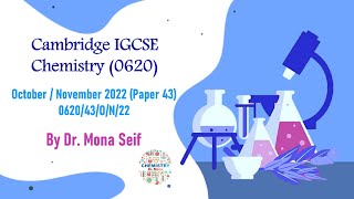 IGCSE CHEMISTRY SOLVED past paper 062043ON22  October  November 2022 Paper 43 [upl. by Caritta]