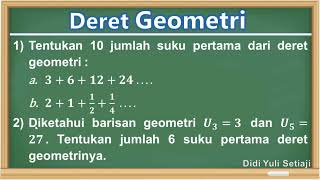 Deret Geometri  Cara Menentukan Jumlah n Suku Pertama Deret Geometri [upl. by Knowlton]