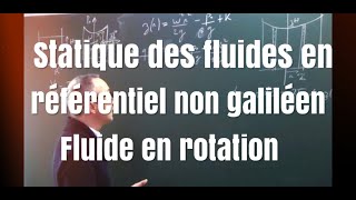 PCPC Statique des fluides en référentiel non galiléen Surface libre dun liquide en rotation [upl. by Gilead638]