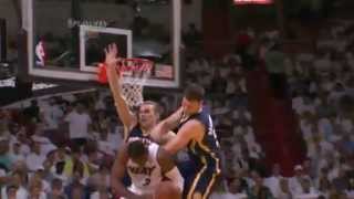 Tyler Hansbroughs Flagrant Foul on Dwyane Wade [upl. by Asirap976]