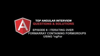 How to iterate over a formarray containing formgroups using ngFor in an Angular template [upl. by Cormier]