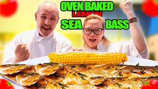 Oven Baked Lemon Sea Bass  How to make sea bass with garlic lemon butter sauce recipe [upl. by Uolyram342]