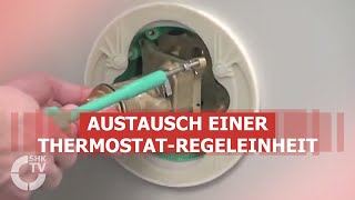 Hansgrohe Techniktipp Austausch ThermostatRegeleinheit  SHKTV [upl. by Molli31]