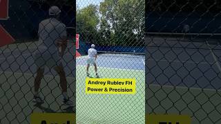 Andrey Rublev Forehand aggression in practice at citiopen [upl. by Kenay577]