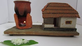 Cooking Perfect Rice using miniature terracotta kitchen set [upl. by Leumek]