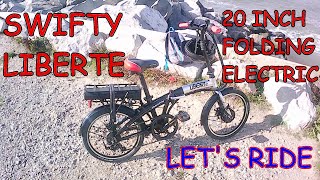 Swifty Liberte Electric Folding Bike Ride  Ffrith Beach to Towyn  coastal route 5 North Wales [upl. by Maxma]