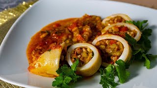 Фаршированные Кальмары  Очень вкусно  Греческая кухня [upl. by Magdalen331]