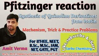 Pfitzinger ReactionSynthesis of Quinoline derivatives from Isatin TribulinNETGATEJAMBScMSc [upl. by Ihp]