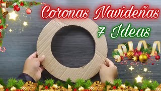 Haz tus propias Coronas Navideñas 🎄 COMO HACER CORONAS NAVIDEÑAS MUY FÁCILES 🎄 7 LINDAS IDEAS  DIY [upl. by Gretna]