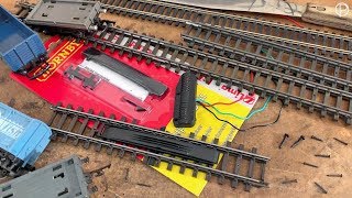 Installing Hornby R8244 Uncoupling Ramp on my Triang Hornby Layout [upl. by Ahsinak]