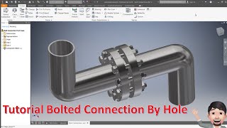 Tutorial Bolted Connection By Hole Pada Inventor Professional [upl. by Kilan]