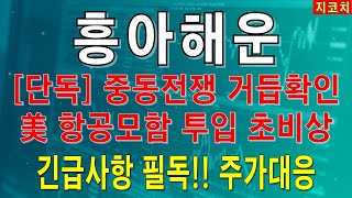 흥아해운 선박주 비상대책안 마련 주가폭등 주주분들 필수시청 흥아해운주가전망 중동전쟁관련주 흥아해운석유 [upl. by Barnes]