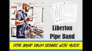 Liberton Pipe Band Snare Drum Score with Music NoviceGrade 4 MAP Tune Bagpipes audio included [upl. by Talbot]