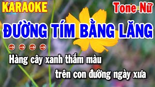 Karaoke Đường Tím Bằng Lăng Tone Nữ Nhạc Sống Trữ Tình Dễ Hát  Thanh Hải [upl. by Dowlen470]