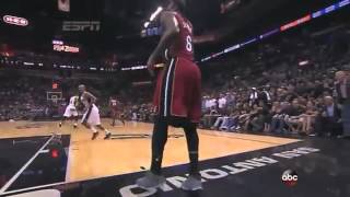 LeBron James Cramps Game 1 NBA Finals 2014 [upl. by Eintroc]