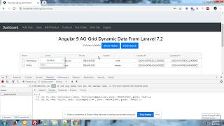 Angular 9 AGGrid with Dynamic Laravel 72 Backend data [upl. by Lilly]